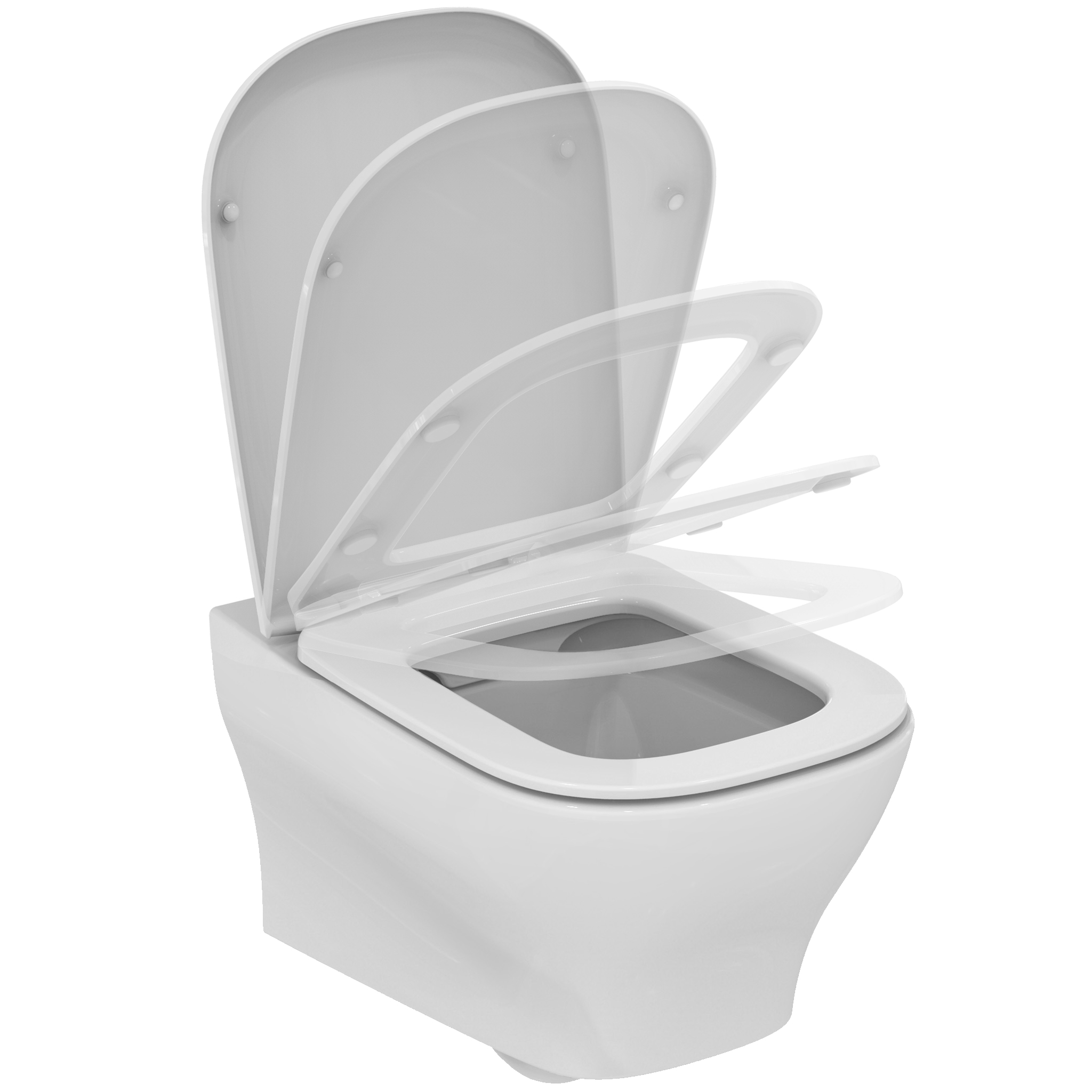 Ensemble cuvette WC suspendue Softmood sans bride + abattant ultra fin
