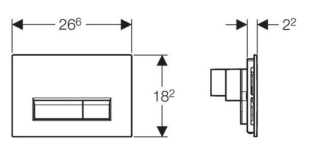 Dimensions plaque Sigma 40 Geberit