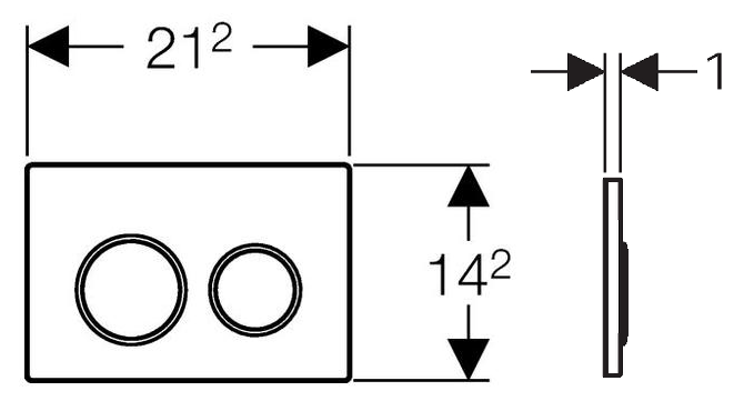 Dimensions plaque Omega 20 Geberit