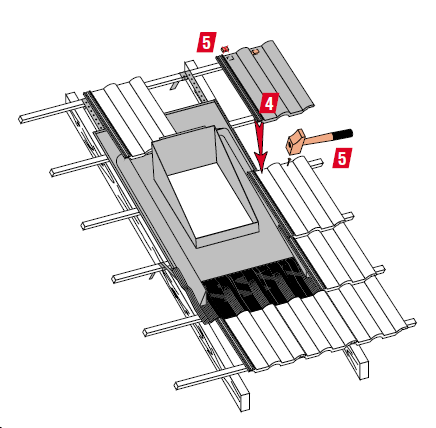 troisième étape pose sortie de toit