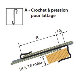 Crochet à pointe pour latage pose tuiles ardoise