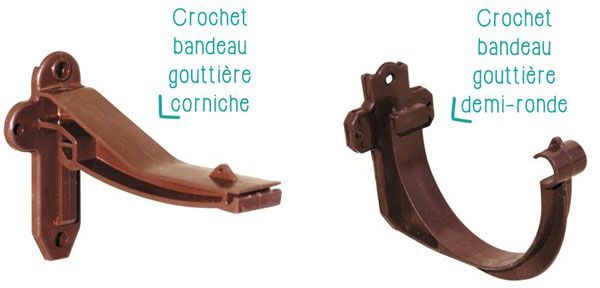 Crochet bandeau pour corniche et et gouttière pvc alu