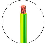 fil électrique jaune et vert