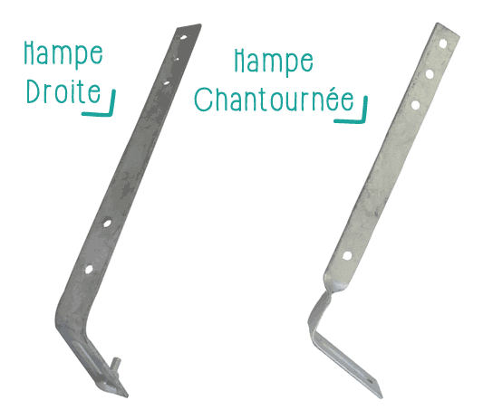 hampe droite ou chantournée pour gouttière pvc