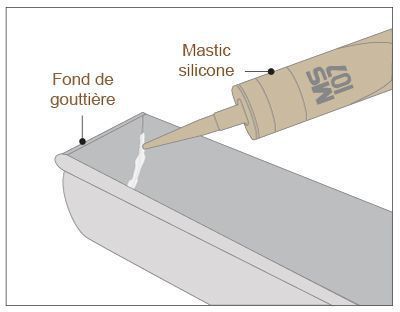 schéma mastic silicone gouttière zinc