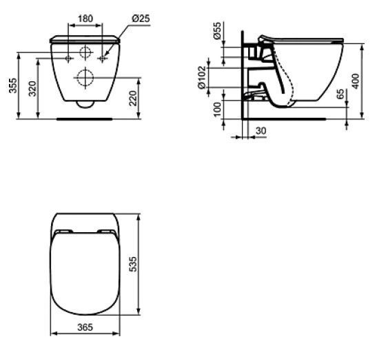 dimensions cuvette tesi ideal standard