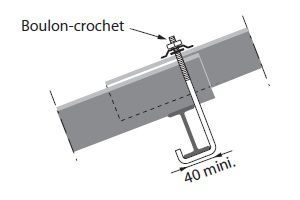 fixation plaque eternit panne metallique boulon crochet