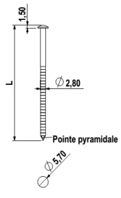 pointe inox tête bombée Faynot