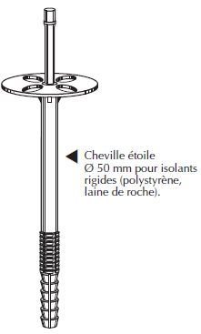 cheville étoile rigide