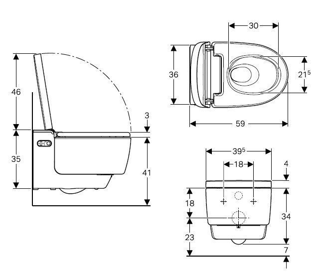 dimensions wc lavant geberit aquaclean maira