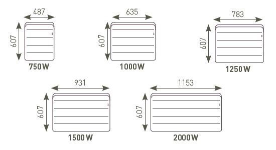 dimensions radiateur equateur 3 thermor horizontal