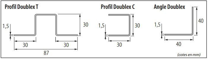 profils doublex schémas