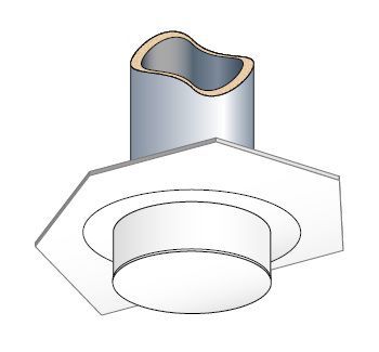 finition plafond ronde blanc pour conduit inox galva en attente poujoulat