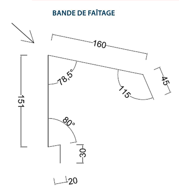 Bande de faîtage pliage