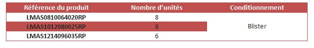 Conditionnement tige filetée LMAS en blister