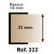 Profil chant 'u' 322 prunier - 22 mm x 2.60 m - blanc - ribp322
