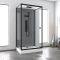 Cabine de douche hydromassante 110x80x215 cm - fond gris et profilés noir mat - grey style Aurlane - CAB194