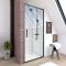 Paroi porte de douche à porte - Crush pivotante - Profile noir mat - Verre transparent 6mm - Dimensions au choix
