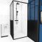 Pack porte pivotante verre trempé 5mm + panneau aluminium composite + receveur blanc 90x90 Aurlane - FAC414