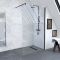 Pack paroi de douche à l'italienne transparent 120cm profile noir mat - dim: 120x200cm - profile noir mat - freedom 2 dark 120 + pour douche à l'italienne freedom 2 dark telescopic Aurlane - FAC429