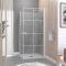 Portes de douche en angle 80x80x190 cm - motifs carrés - Couleur profilés au choix