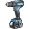 Perceuse visseuse à percussion 18 v li-ion 5 ah ø 13 mm  makita - 2 batteries, chargeur, coffret - dhp485rtj