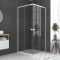 Pack porte de douche coulissante blanc de 78 à 90x185cm + receveur 90x90 - whity slide Aurlane - PACF031