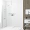 Paroi de douche 90x200cm verre transparent - Profilé + Barre plafond finition chrome - FREEDOM 2 Aurlane - PACF374