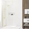 Paroi de douche 100x200cm verre 8mm - profilé + barre plafond finition or brossé - freedom 2 gold Aurlane - PACF450