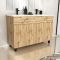 Meuble de salle de bains 120cm 4 portes_chêne industriel + vasque céramique blanche - timber 120 Aurlane - PACM602