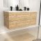 Meuble de salle de bains 120cm 4 tiroirs_chêne industriel + vasque céramique blanche - timber 120 Aurlane - PACM605