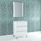 Pack meuble salle de bains 60cm blanc 3 tiroirs, vasque, miroir 60x80 à leds intégrées - xenos Aurlane - PACM618