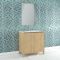 Pack meuble salle de bains 80cm chêne clair 2 portes, vasque, miroir 60x80 et réglette led - xenos Aurlane - PACM623