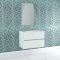 Pack meuble salle de bains 80cm blanc 2 tiroirs, vasque, miroir 60x80 et réglette led - xenos Aurlane - PACM625