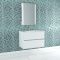 Pack meuble salle de bains 80cm blanc 2 tiroirs, vasque, miroir 60x80 à leds intégrées - xenos Aurlane - PACM626