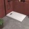 Pack receveur blanc effet pierre 140x90 cm et grille décor linéaire en inox - pack rock 2 Aurlane - PACR110