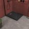 Pack receveur noir effet pierre 100x80 cm et grille décor linéaire en inox - pack rock 2 Aurlane - PACR131