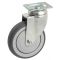 Roulette pivotante à platine rectangulaire AVL - Roue caoutchouc Ø 100 - Charge 45 kg - 550832O