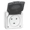 Prise étanche 2P+T 20A Plexo complet IP55 saillie - gris - LEGRAND - 91655