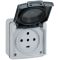 Prise étanche 3P+T+N 20A Plexo complet IP55 saillie - gris - LEGRAND - 91657