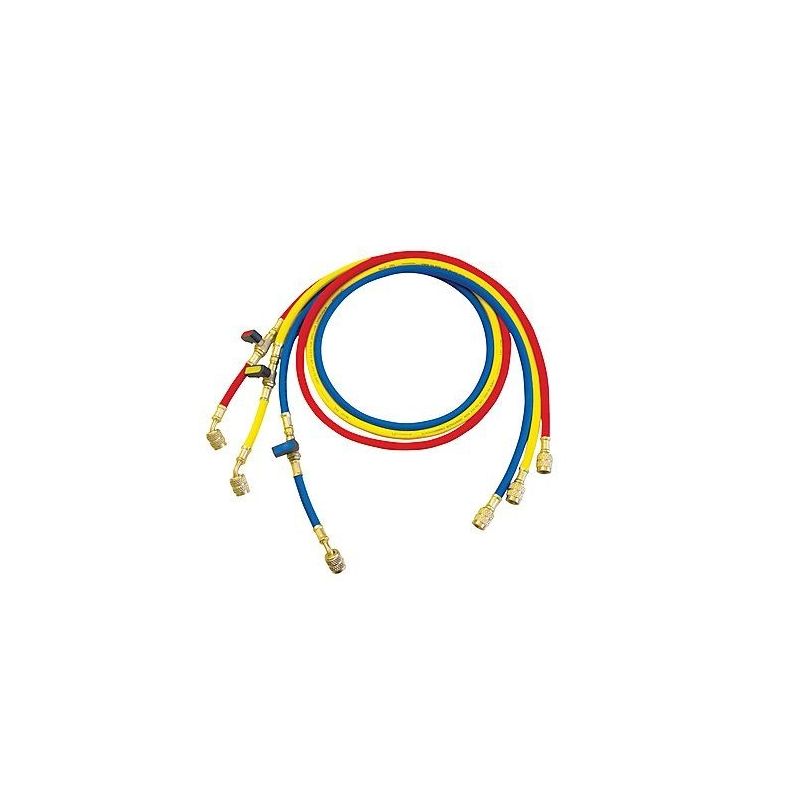 Set de 3 flexibles de liaison plus 5/16” SAE 3 1,5 mm avec valve sphérique