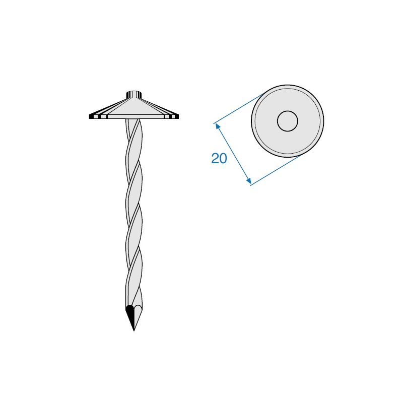 Point torsadée 4x120 mm faitage
