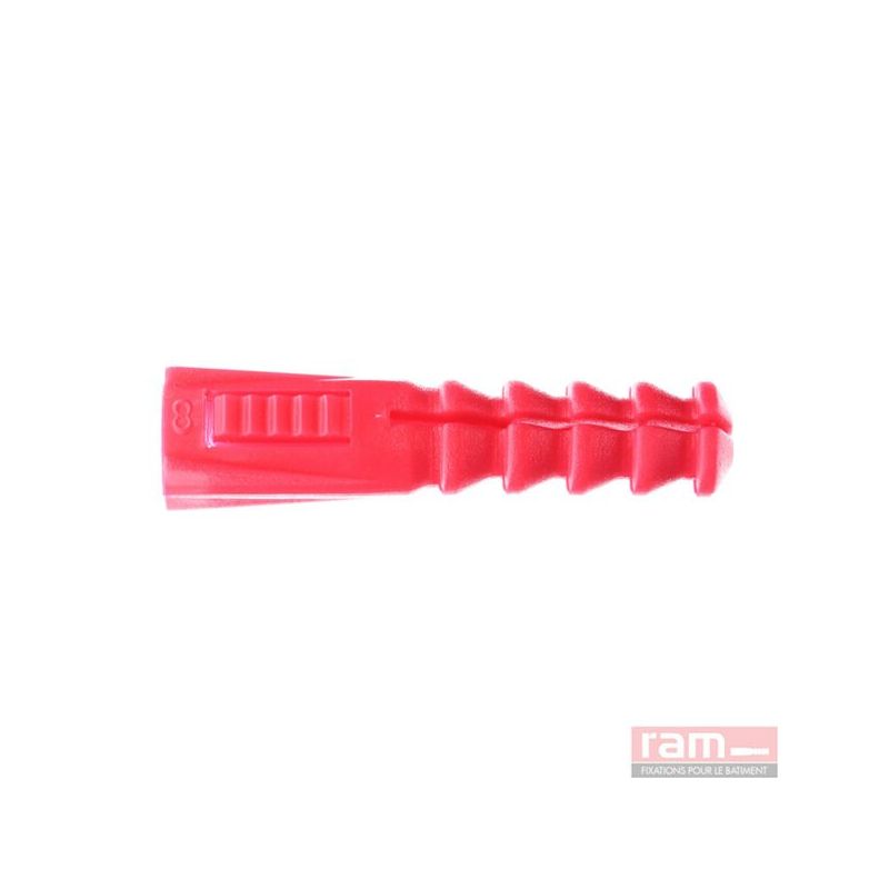Sachet de 20 chevilles R8 rouges sans collerette - 9043