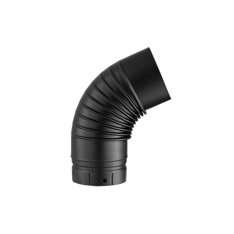 Coude plissé 45° émaillé noir mat Poujoulat