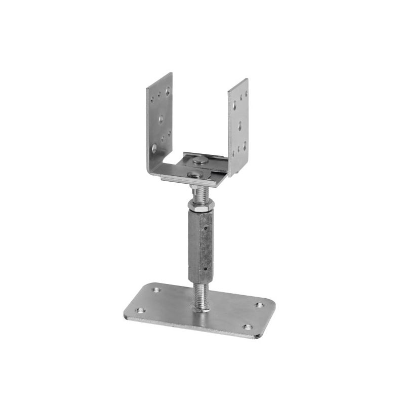 Pied de poteau réglable avec platine V