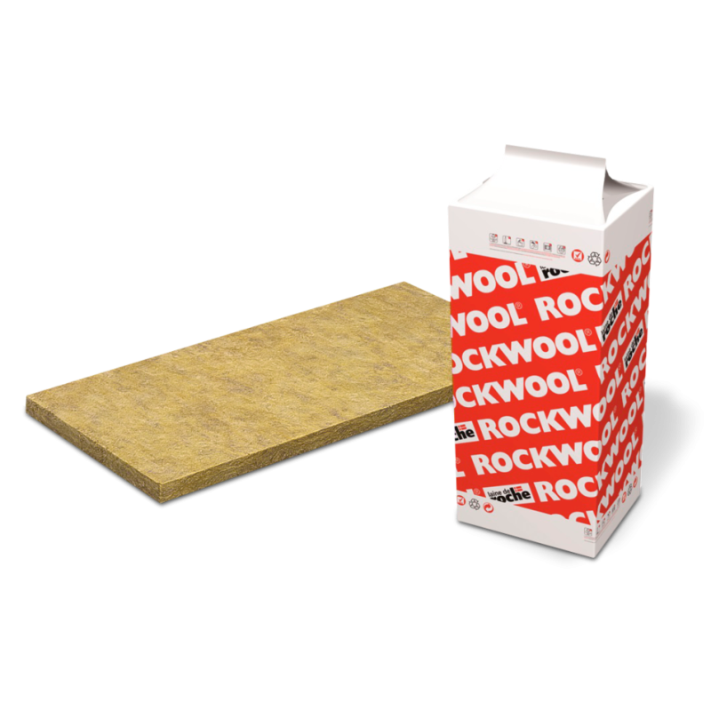 Panneau isolant semi-rigide en laine de roche Rockfaçade de Rockwool (palette) - épaisseur au choix