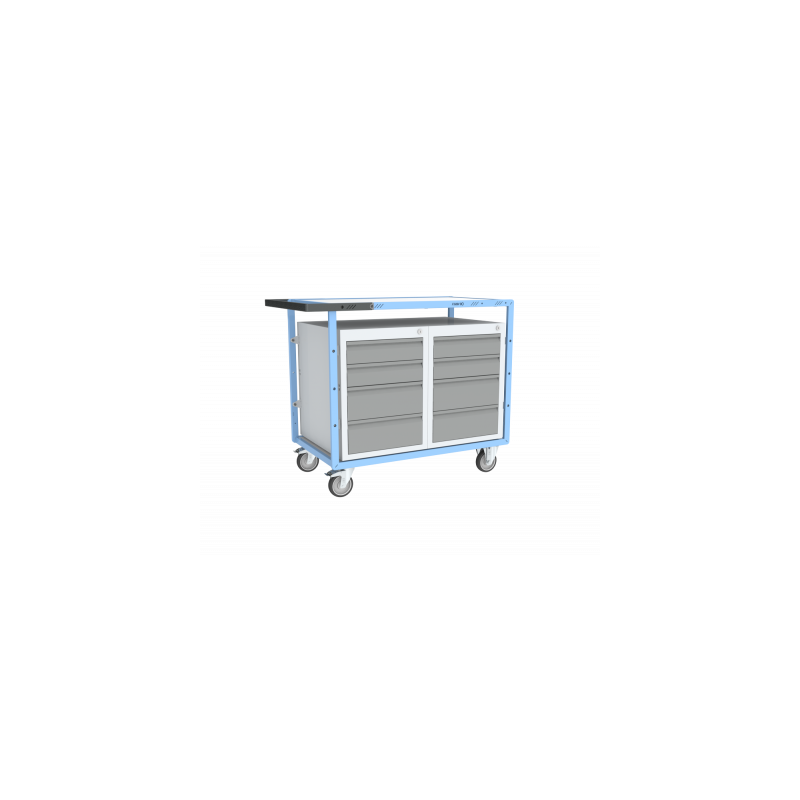 Servante établi équipée 2 blocs 4 tiroirs 250 kg - 880707110