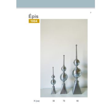Epi de faîtage en zinc naturel  hauteur 90 cm - 1004-90