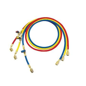 Set de 3 flexibles de liaison plus 1/4" SAE 1,5 mm avec valve sphérique