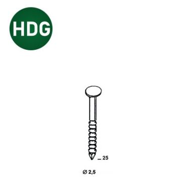 Pointes en rouleaux 16° Coils S 25x25 annelé galva HDG - Boite de 3000 pièces - 16S25256